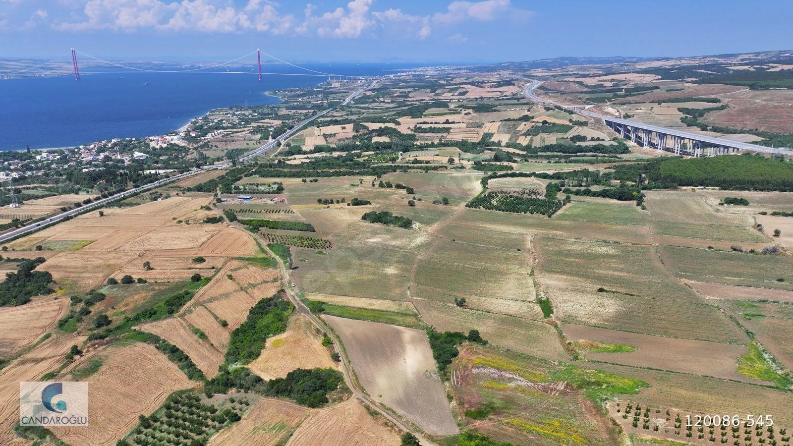 ÇANAKKALE LAPSEKİ SULUCA BOĞAZ VE KÖPRÜ MANZARALI SATILIK TARLA