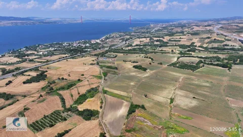 ÇANAKKALE LAPSEKİ SULUCA BOĞAZ VE KÖPRÜ MANZARALI SATILIK TARLA